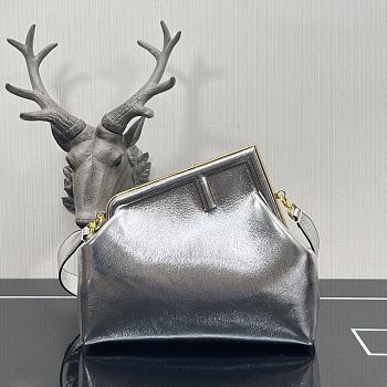 Fendi First Medium Silver 8BP127 Size 32.5x15x23.5cm