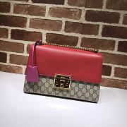 Gucci Padlock Canvas Leather Bag In Red 409486 - 1