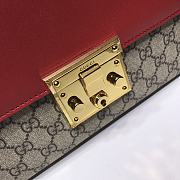 Gucci Padlock Canvas Leather Bag In Red 409486 - 3
