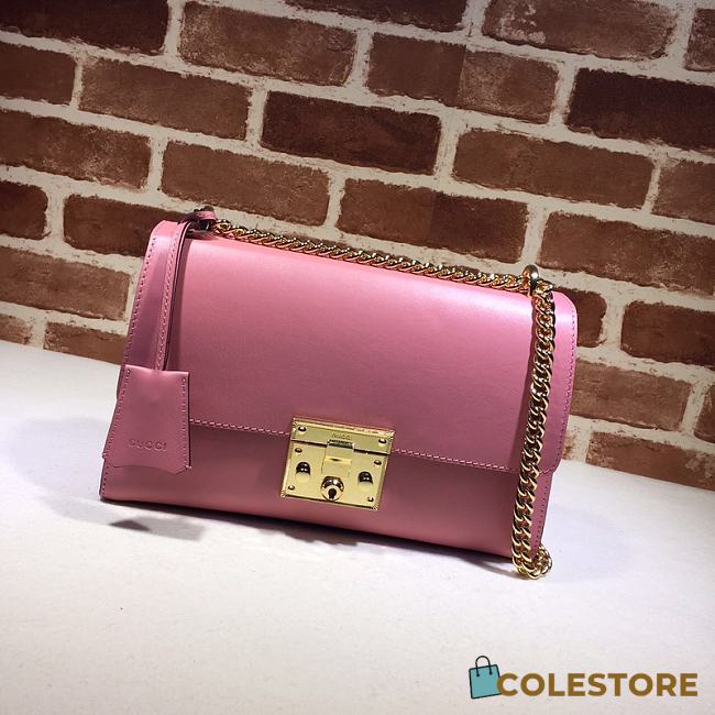 Gucci Padlock In Pink Leather 409486 Size 30x19x10cm - 1