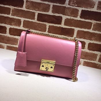 Gucci Padlock In Pink Leather 409486 Size 30x19x10cm