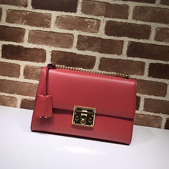 Gucci Padlock In Red Leather 409486 Size 30x19x10cm
