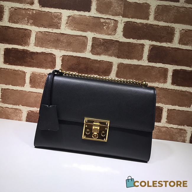 Gucci Padlock In Black Leather 409486 - 1