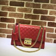 Gucci Padlock Signature Shoulder Bag In Red 409486 Size 30x19x10cm - 1