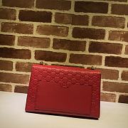 Gucci Padlock Signature Shoulder Bag In Red 409486 Size 30x19x10cm - 3