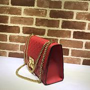 Gucci Padlock Signature Shoulder Bag In Red 409486 Size 30x19x10cm - 5