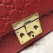 Gucci Padlock Signature Shoulder Bag In Red 409486 Size 30x19x10cm - 6