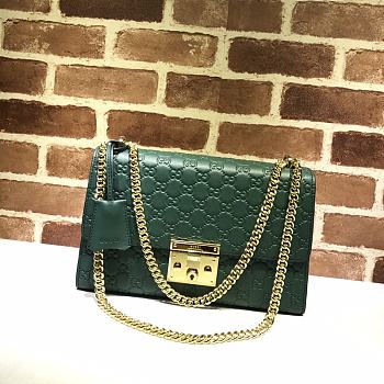 Gucci Padlock Signature Shoulder Bag In Khaki 409486 Size 30x19x10cm