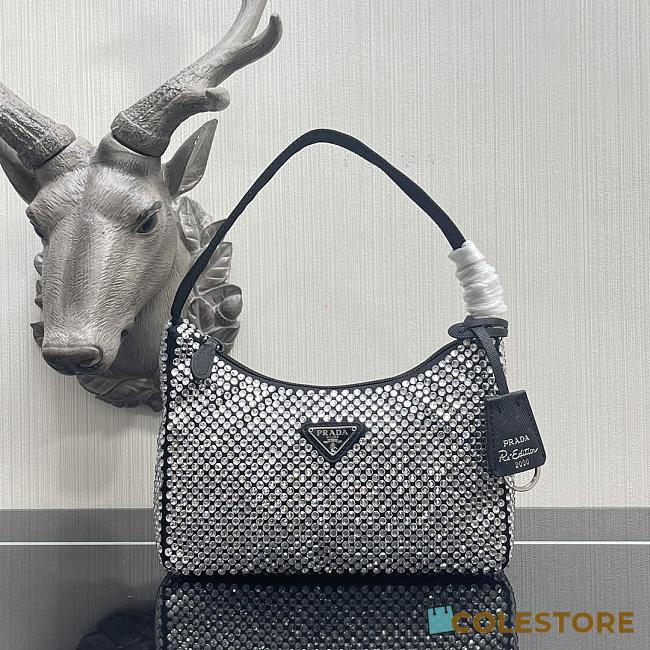 Prada Satin Mini Bag With Artificial Crystal 1NE515  - 1