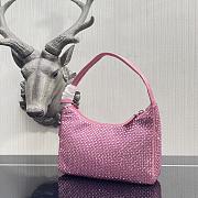 Prada Satin Mini Bag With Artificial Crystal In Pink 1NE515 Size 17x6x22cm - 5