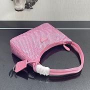 Prada Satin Mini Bag With Artificial Crystal In Pink 1NE515 Size 17x6x22cm - 2
