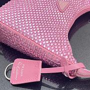Prada Satin Mini Bag With Artificial Crystal In Pink 1NE515 Size 17x6x22cm - 3