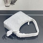 Prada Satin Mini Bag With Artificial Crystal In White 1NE515  - 6
