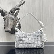 Prada Satin Mini Bag With Artificial Crystal In White 1NE515  - 5