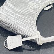 Prada Satin Mini Bag With Artificial Crystal In White 1NE515  - 4