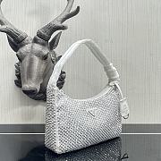 Prada Satin Mini Bag With Artificial Crystal In White 1NE515  - 2