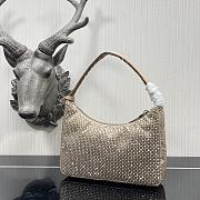 Prada Satin Mini Bag With Artificial Crystal In Brown 17cm - 2