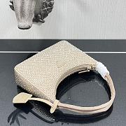 Prada Satin Mini Bag With Artificial Crystal In Brown 17cm - 3
