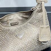 Prada Satin Mini Bag With Artificial Crystal In Brown 17cm - 5