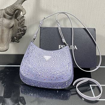 Prada Cleo Shoulder Bag Artificial Crystal 1BC169 Size 18.5x4.5x22cm