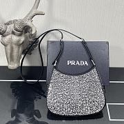 Prada Cleo Shoulder Bag Artificial Crystal In Black 1BC169 Size 18.5x4.5x22cm - 5