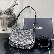Prada Cleo Shoulder Bag Artificial Crystal In Black 1BC169 Size 18.5x4.5x22cm - 4