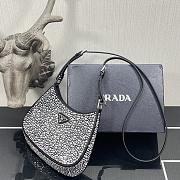 Prada Cleo Shoulder Bag Artificial Crystal In Black 1BC169 Size 18.5x4.5x22cm - 2