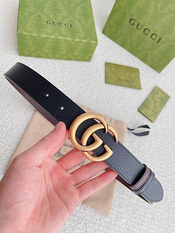 Gucci GG Marmont Reversible Thin Belt Black&Brown 