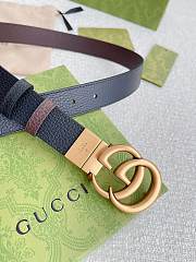 Gucci GG Marmont Reversible Thin Belt Black&Brown  - 2