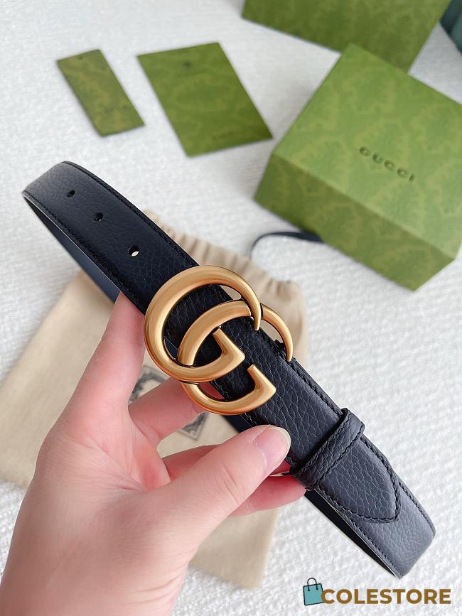 Gucci GG Marmont Reversible Thin Belt Black - 1