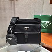 Prada Nylon Cross-Body Bag In Black 2VH110 Size 25x22x7cm - 1