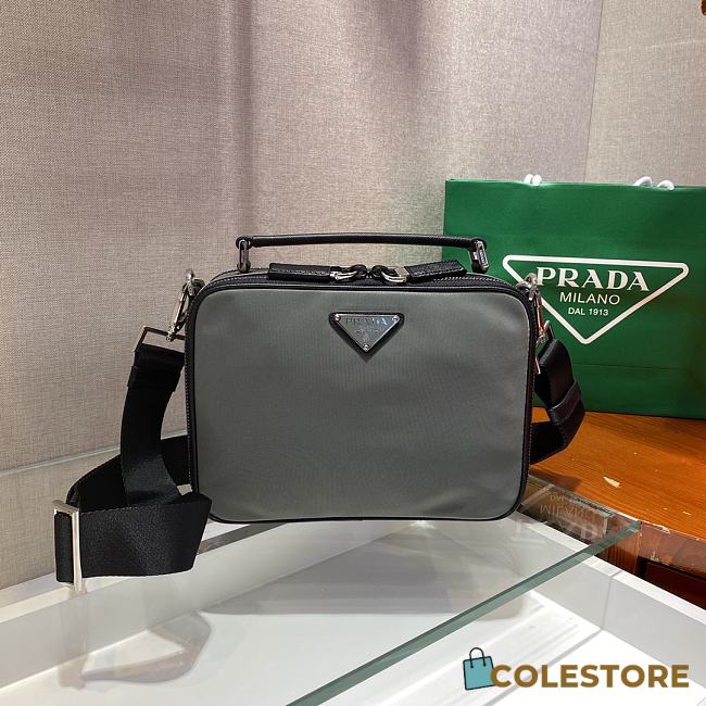Prada Brique Saffiano Leather Bag Grey 2VH069  - 1