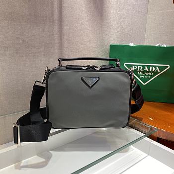 Prada Brique Saffiano Leather Bag Grey 2VH069 