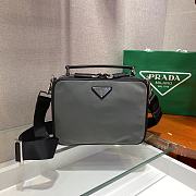 Prada Brique Saffiano Leather Bag Grey 2VH069  - 4