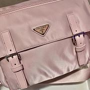 Prada Medium Nylon Shoulder Bag Pink 1BD671 Size 30x25x12cm - 4
