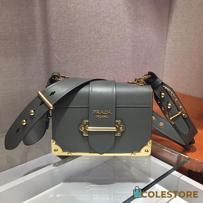Prada Cahier Leather Shoulder Bag 1BD045 Size 19x14x9cm - 1