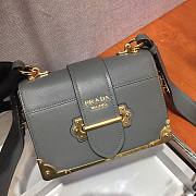 Prada Cahier Leather Shoulder Bag 1BD045 Size 19x14x9cm - 5