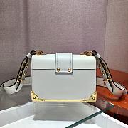 Prada Cahier Leather Shoulder Bag White 1BD045 Size 19x14x9cm - 6