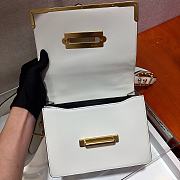 Prada Cahier Leather Shoulder Bag White 1BD045 Size 19x14x9cm - 3