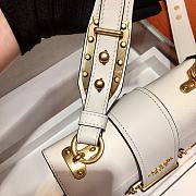 Prada Cahier Leather Shoulder Bag White 1BD045 Size 19x14x9cm - 2