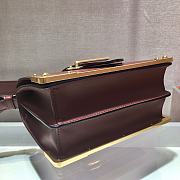 Prada Cahier Leather Shoulder Bag Wine 1BD045 Size 19x14x9cm - 6
