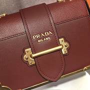 Prada Cahier Leather Shoulder Bag Wine 1BD045 Size 19x14x9cm - 5