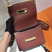 Prada Cahier Leather Shoulder Bag Wine 1BD045 Size 19x14x9cm - 4