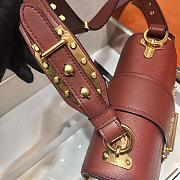 Prada Cahier Leather Shoulder Bag Wine 1BD045 Size 19x14x9cm - 3