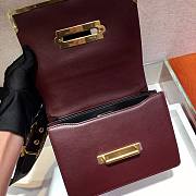 Prada Cahier Leather Shoulder Bag Black&Wine 1BD045 Size 19x14x9cm - 5