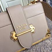 Prada Cahier Leather Shoulder Bag Beige 1BD045 Size 19x14x9cm - 6