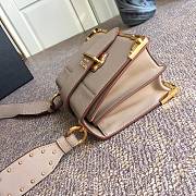 Prada Cahier Leather Shoulder Bag Beige 1BD045 Size 19x14x9cm - 2