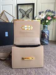 Prada Cahier Leather Shoulder Bag Beige 1BD045 Size 19x14x9cm - 3