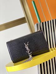 YSL Medium Kate Monogram Satchel Silver Hardware 35411 Size 24cm  - 1