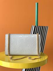 YSL Medium Kate Monogram Satchel White Calfskin 35411 Size 24cm  - 3